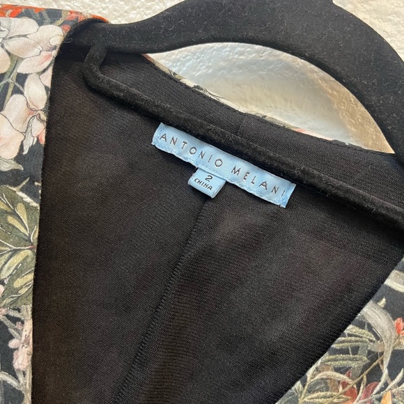 ANTONIO MELANI Black and Floral Blouse - Picture 4 of 5